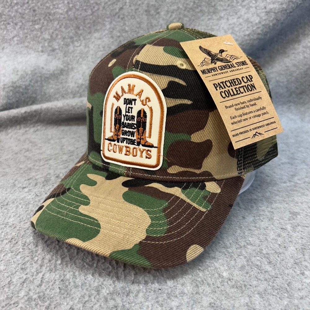 Mamas Don't Let Your Babies Grow Up To Be Cowboys Patch Camo Hat OSFM NWT